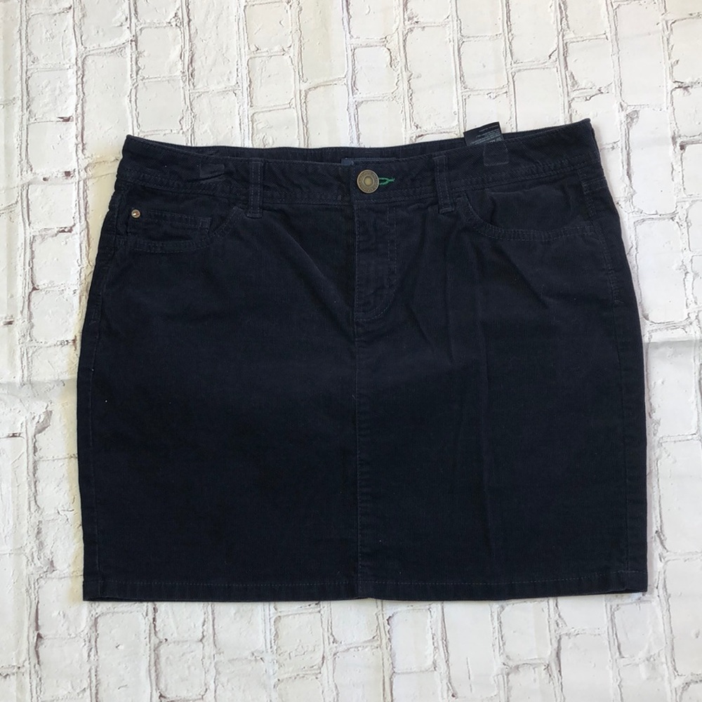 Tommy Hilfiger Skirt Navy Blue Corduroy Size 10